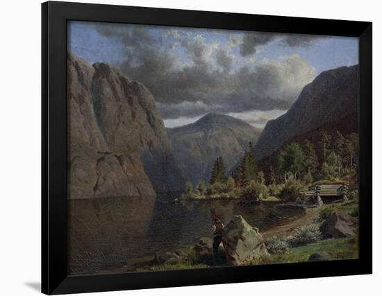 Man in Fjord landscape, 1848-Johan Fredrik Eckersberg-Framed Giclee Print