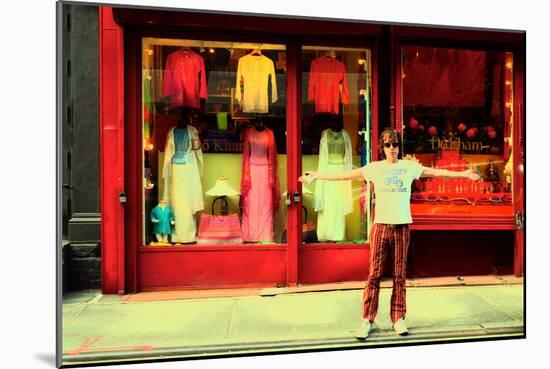 Man in Front of a Clothing Shop, New York City.-Sabine Jacobs-Mounted Photographic Print