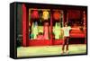 Man in Front of a Clothing Shop, New York City.-Sabine Jacobs-Framed Stretched Canvas