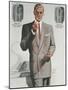 Man in Gray Suit Illustration-null-Mounted Art Print