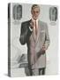 Man in Gray Suit Illustration-null-Stretched Canvas