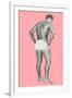 Man in Jockey Shorts with Pink Background-null-Framed Art Print