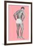 Man in Jockey Shorts with Pink Background-null-Framed Art Print