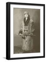 Man in Leopard Motoring Coat-null-Framed Art Print