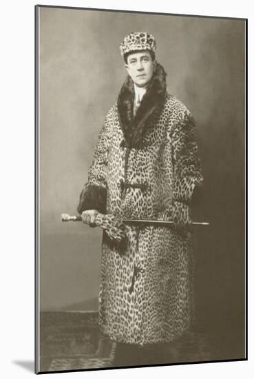 Man in Leopard Motoring Coat-null-Mounted Art Print