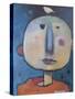 Man in Orange Shirt with Bird-Tim Nyberg-Stretched Canvas