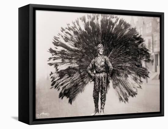 Man in Peacock Costume-null-Framed Stretched Canvas