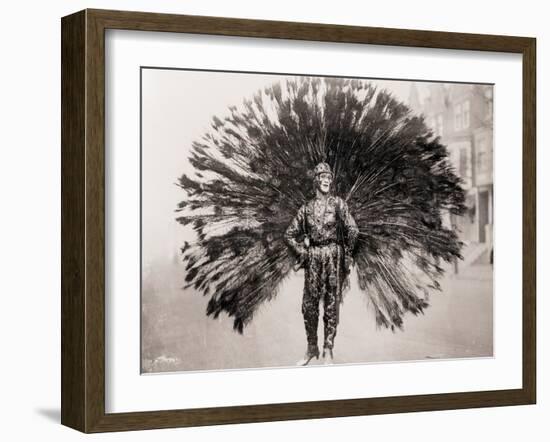 Man in Peacock Costume-null-Framed Photographic Print