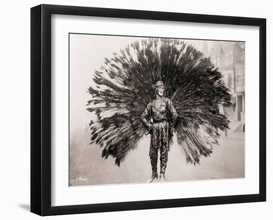 Man in Peacock Costume-null-Framed Photographic Print