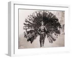 Man in Peacock Costume-null-Framed Photographic Print