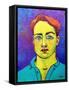 Man in Phtalo, March 2021 (Oil Painting)-Maylee Christie-Framed Stretched Canvas