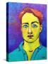 Man in Phtalo, March 2021 (Oil Painting)-Maylee Christie-Stretched Canvas