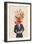 Man in Red Flowers-Frida Floral Studio-Framed Giclee Print