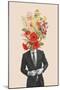 Man in Red Flowers-Frida Floral Studio-Mounted Giclee Print