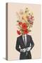 Man in Red Flowers-Frida Floral Studio-Stretched Canvas