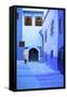 Man in Robe, Chefchaouen, Morocco, North Africa-Neil Farrin-Framed Stretched Canvas