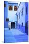 Man in Robe, Chefchaouen, Morocco, North Africa-Neil Farrin-Stretched Canvas
