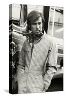 Man in Striped Denim Jumpsuit and Bandana Leaning Against a Truck with a Cigarette-Bruce Weber-Stretched Canvas