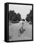 Man in Suit Riding Bicycle-Philip Gendreau-Framed Stretched Canvas