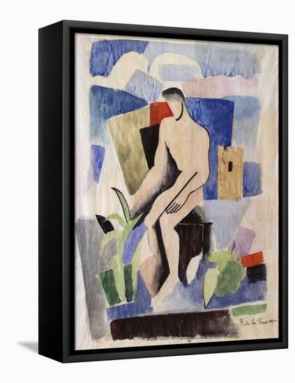 Man in the Country, Study for Paludes; Homme Dans Un Paysage, Etude Pour Paludes, c.1920-Roger de La Fresnaye-Framed Stretched Canvas