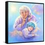 Man in the Moon and Sleeping Twinkle Star-Judy Mastrangelo-Framed Stretched Canvas