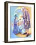 Man in the Moon Lighting Candle-Judy Mastrangelo-Framed Giclee Print