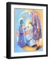 Man in the Moon Lighting Candle-Judy Mastrangelo-Framed Giclee Print