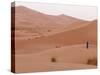 Man in Traditional Dress on Erg Chebbi Sand Dunes, Morocco-Merrill Images-Stretched Canvas