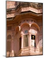 Man in Window of Fort Palace, Jodhpur at Fort Mehrangarh, Rajasthan, India-Bill Bachmann-Mounted Photographic Print