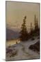 Man in winter landscape-Erik Theodor Werenskiold-Mounted Giclee Print