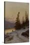 Man in winter landscape-Erik Theodor Werenskiold-Stretched Canvas