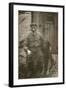 Man in Working Clothes with a Large Dog-null-Framed Photographic Print