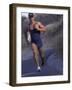 Man Jogging Down a Hill-null-Framed Photographic Print