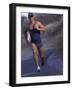 Man Jogging Down a Hill-null-Framed Photographic Print