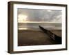 Man Jogs by the Beach Towards the Wall Dividing Mexico and the U.S. in Tijuana, Mexico-null-Framed Photographic Print