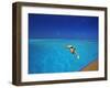 Man Jumping into Tropical Sea from Deck, Maldives, Indian Ocean-Papadopoulos Sakis-Framed Photographic Print