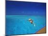 Man Jumping into Tropical Sea from Deck, Maldives, Indian Ocean-Papadopoulos Sakis-Mounted Photographic Print