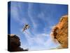 Man Jumps Gap at Red Bull Rampage Site, Virgin, Utah, USA-Chuck Haney-Stretched Canvas