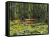 Man Kayaking, Cypress Gardens, Moncks Corner, South Carolina, USA-Corey Hilz-Framed Stretched Canvas