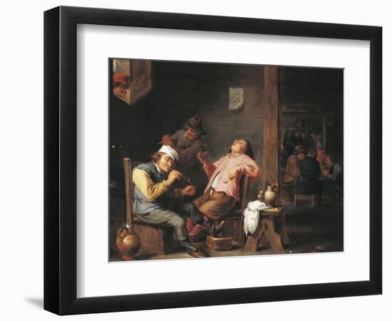Man Lighting His Pipe-Abraham Teniers-Framed Giclee Print