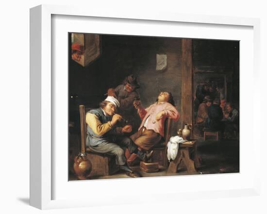 Man Lighting His Pipe-Abraham Teniers-Framed Giclee Print