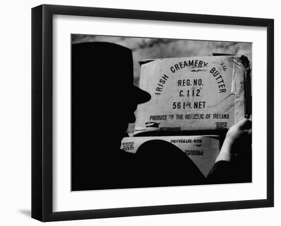 Man Loading Butter in Northern Ireland to Smuggle into Ireland-null-Framed Photographic Print