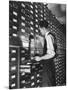 Man Looking at Film Records Containing Social Security Numbers at the Social Security Board-Thomas D^ Mcavoy-Mounted Photographic Print