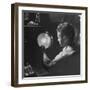Man Looking at Radar Scope to Gather Weather Information-George Skadding-Framed Photographic Print