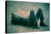 Man Lying on the Floor by Andre Burian-André Burian-Stretched Canvas