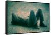 Man Lying on the Floor by Andre Burian-André Burian-Framed Stretched Canvas