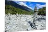 Man Made Stone Pyramids at the Blue Pools, Haast Pass, South Island, New Zealand, Pacific-Michael Runkel-Mounted Photographic Print