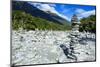 Man Made Stone Pyramids at the Blue Pools, Haast Pass, South Island, New Zealand, Pacific-Michael Runkel-Mounted Photographic Print