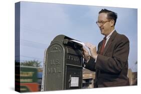 Man Mailing a Letter-William P. Gottlieb-Stretched Canvas