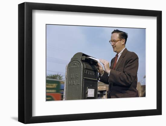 Man Mailing a Letter-William P. Gottlieb-Framed Photographic Print